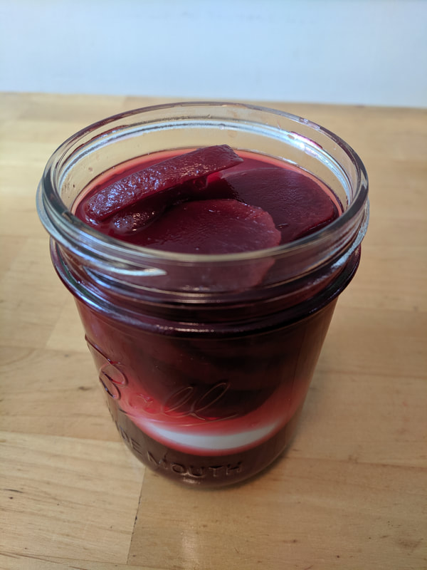 Add beet juice to hard-boiled eggs
