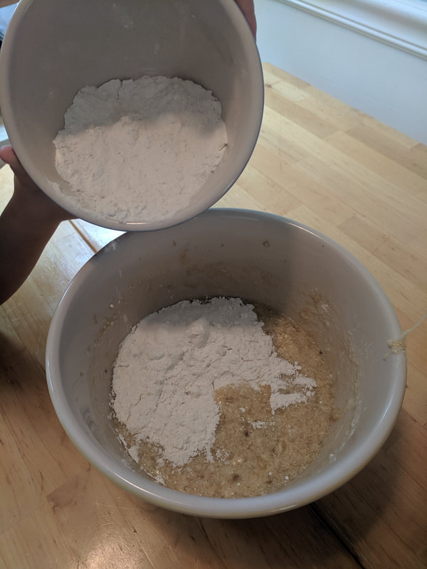 Mix in flour